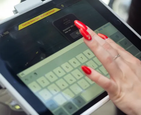 Entering a code on the tablet